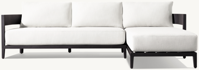 Balmain Aluminum Right-Arm Sofa-Chaise Sectional