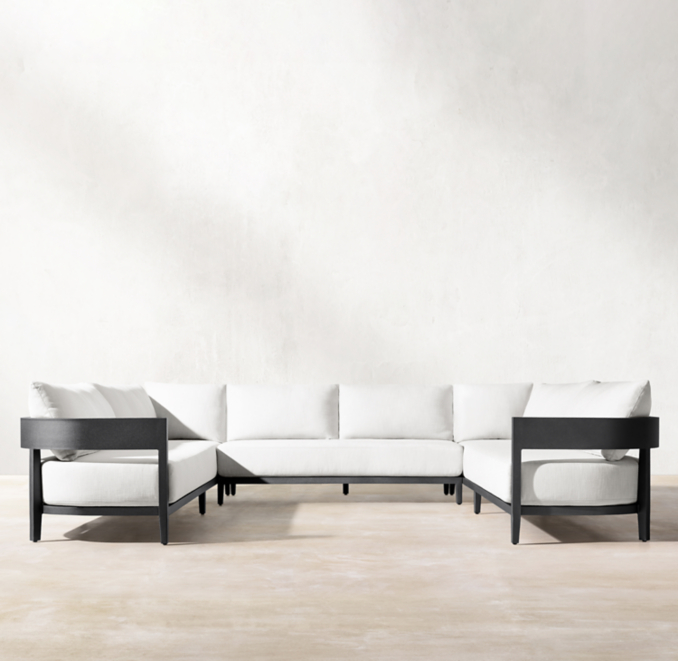 Front view of Balmain Aluminum Customizable Sectional 