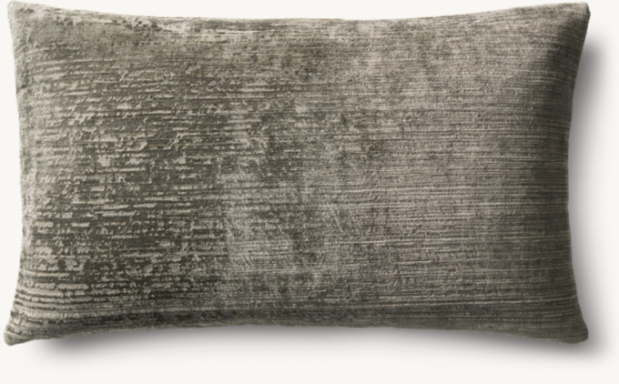 Velvet Brushstroke Striated Pillow Cover - Lumbar