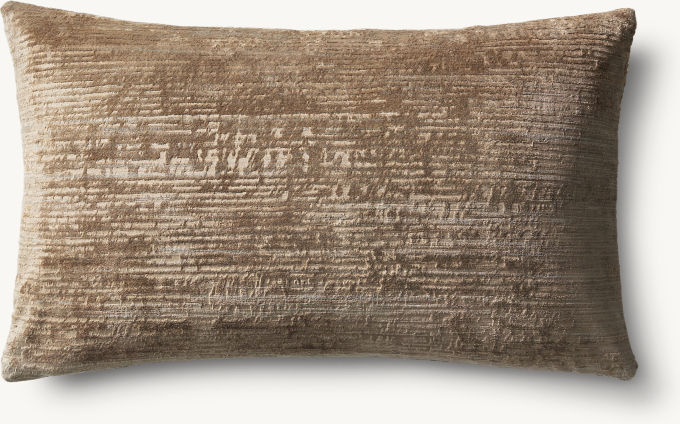 Velvet Brushstroke Striated Pillow Cover - Lumbar