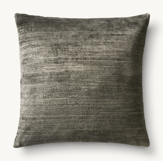 Overhead view of Velvet Brushstroke Striated Pillow Cover - Square 