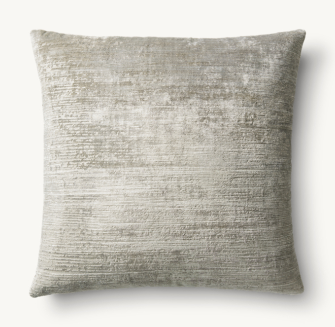 Velvet Brushstroke Striated Pillow Cover - Square