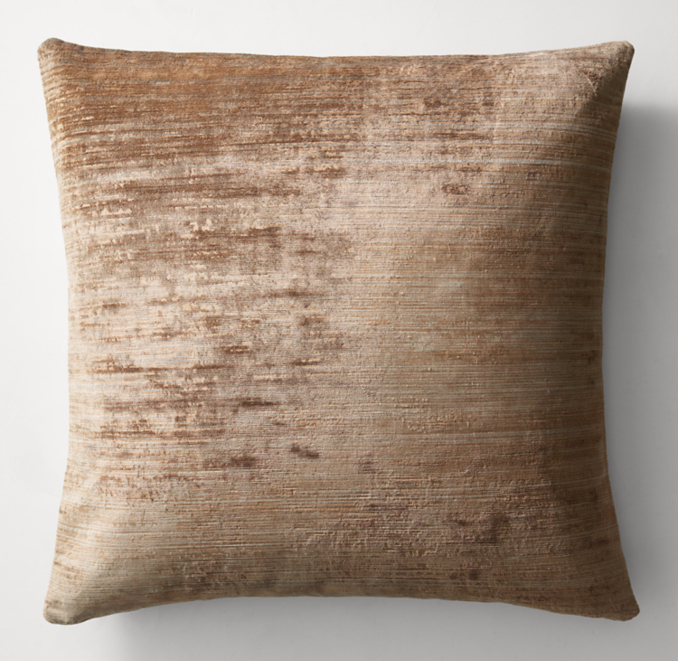 Velvet Brushstroke Striated Pillow Cover Square