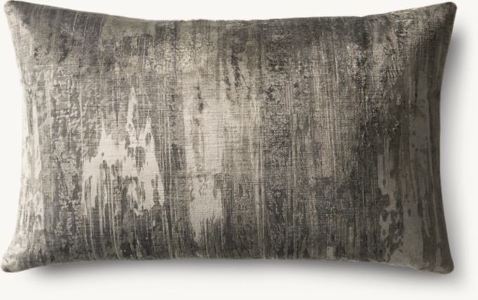 Velvet Brushstroke Abstract Pillow Cover - Lumbar