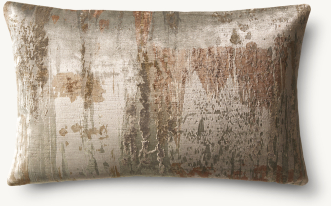 Velvet Brushstroke Abstract Pillow Cover - Lumbar