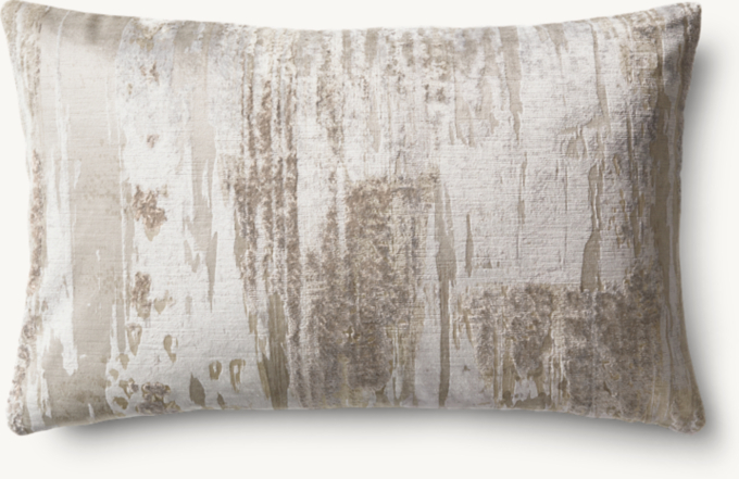 Velvet Brushstroke Abstract Pillow Cover - Lumbar