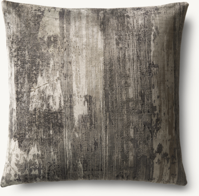 Velvet Brushstroke Abstract Pillow Cover - Square