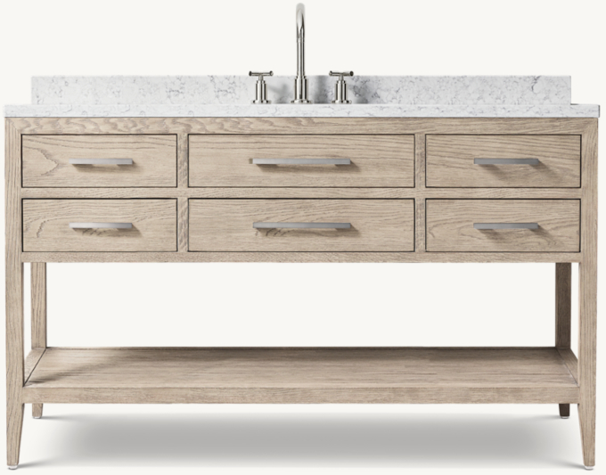 French Contemporary Single Extra-Wide Washstand