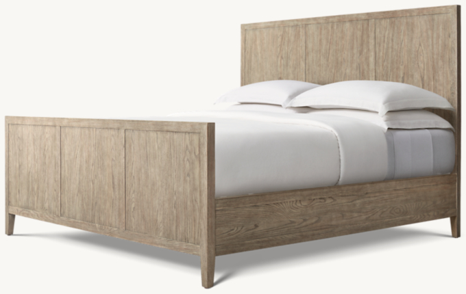 French Contemporary Panel Bed with Footboard