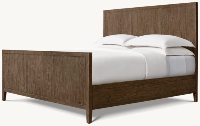 French Contemporary Panel Bed with Footboard