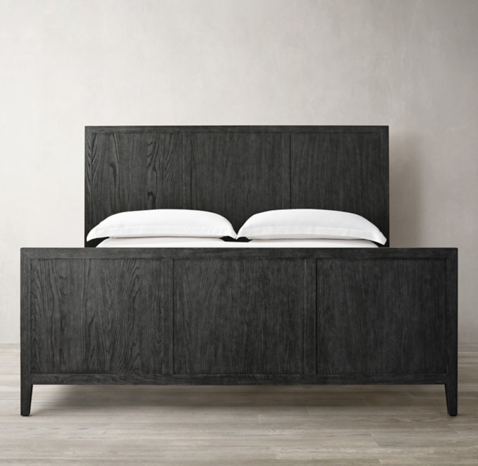 French Contemporary Panel Bed with Footboard