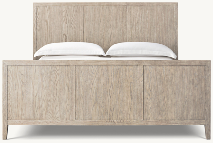 French Contemporary Panel Bed With Footboard
