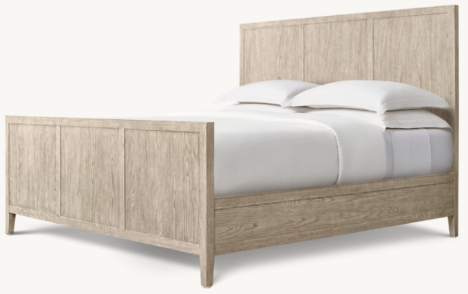 French Contemporary Panel Bed with Footboard