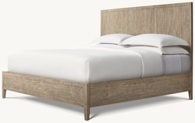 French Contemporary Wood Panel Bed