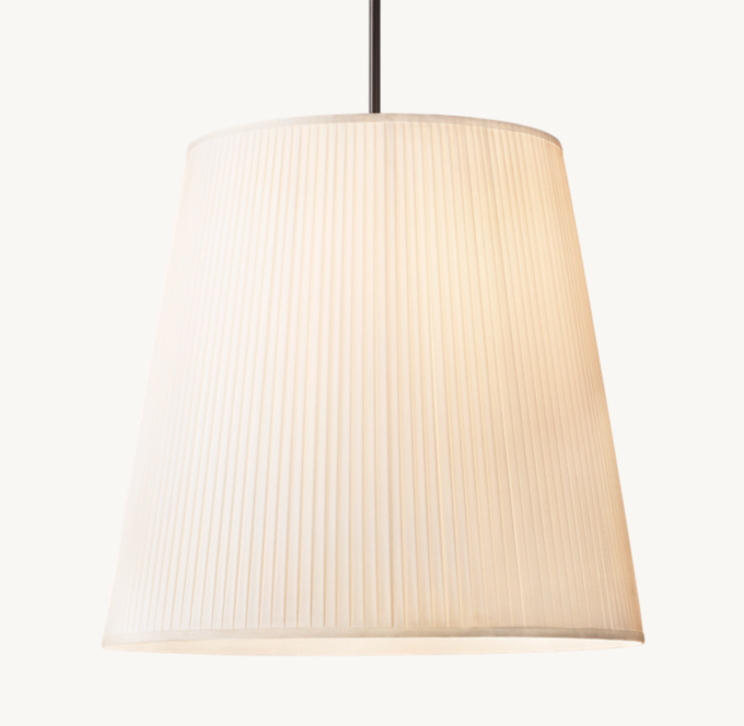 Reed White Pleated Barrel Pendant