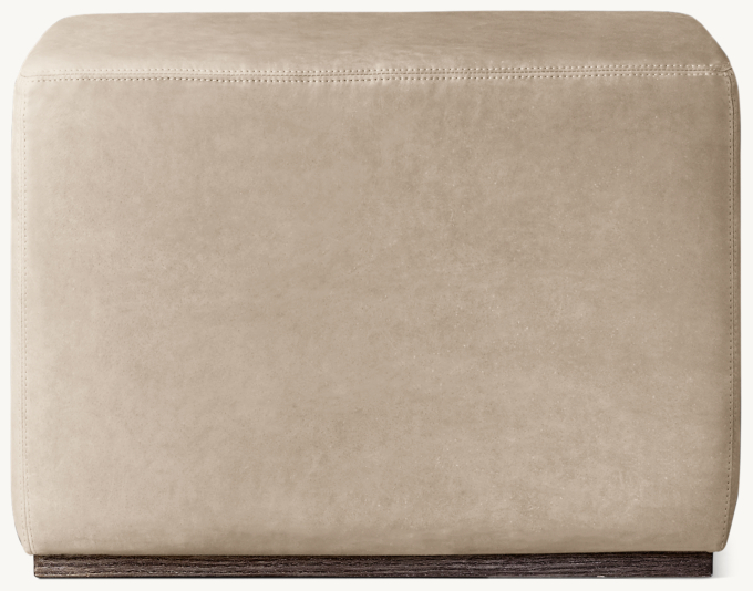 Rex Rectangular Leather Stool - Oak Base