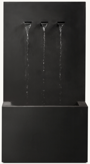 Modernist Wall Fountain 3-Spout 
