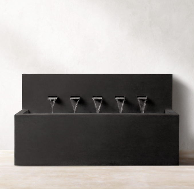 Modernist Wall Fountain 5Spout Trough