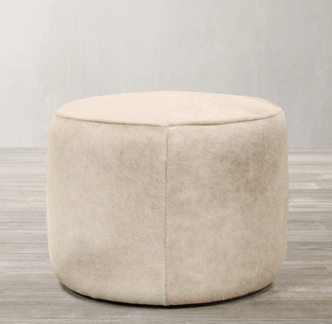 Cooper Hair On Hide Round Ottoman