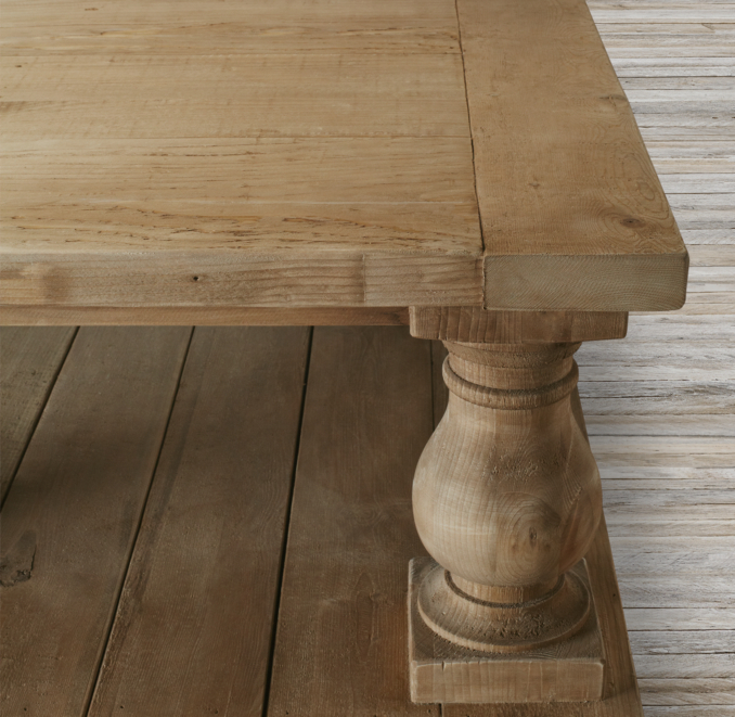 Balustrade Salvaged Wood Square Coffee Table