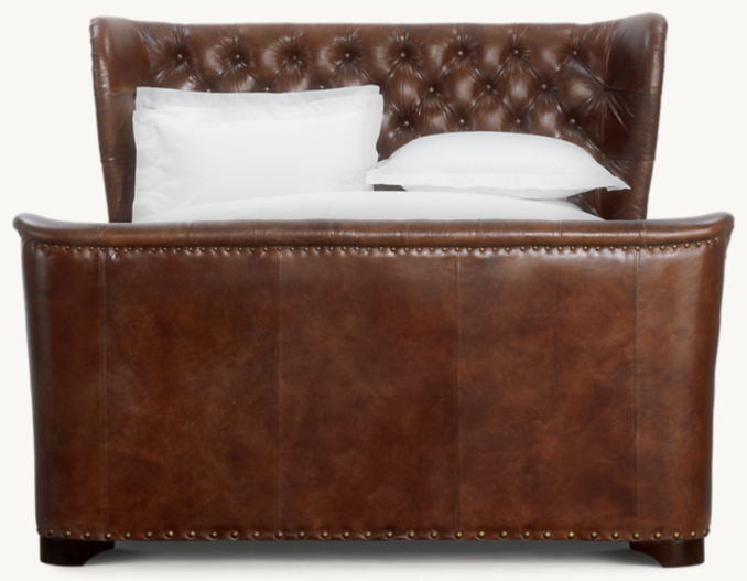 Churchill Leather Bed With Footboard 