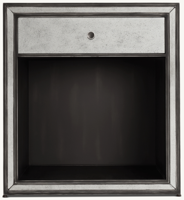Front view of Strand Mirrored Open Nightstand 