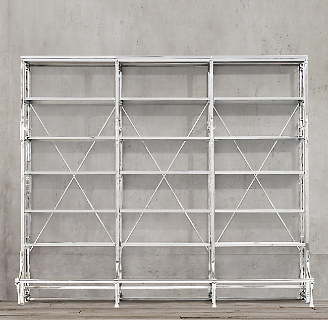 French Library Triple Shelving, Restoration Hardware French Library Shelving