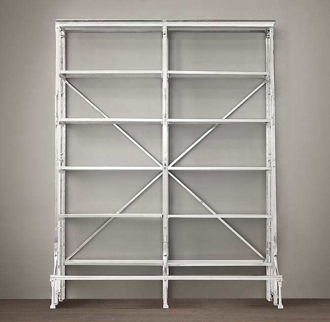 French Library Double Shelving, Restoration Hardware French Library Shelving