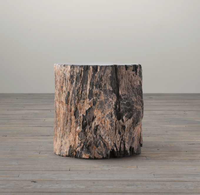 Petrified Wood Stump Dark Side Table