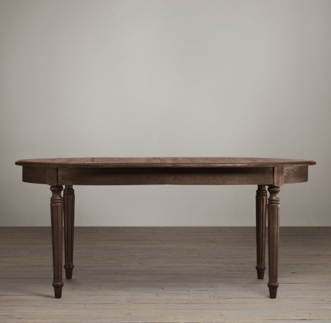 Vintage French FlutedLeg Extension Dining Table