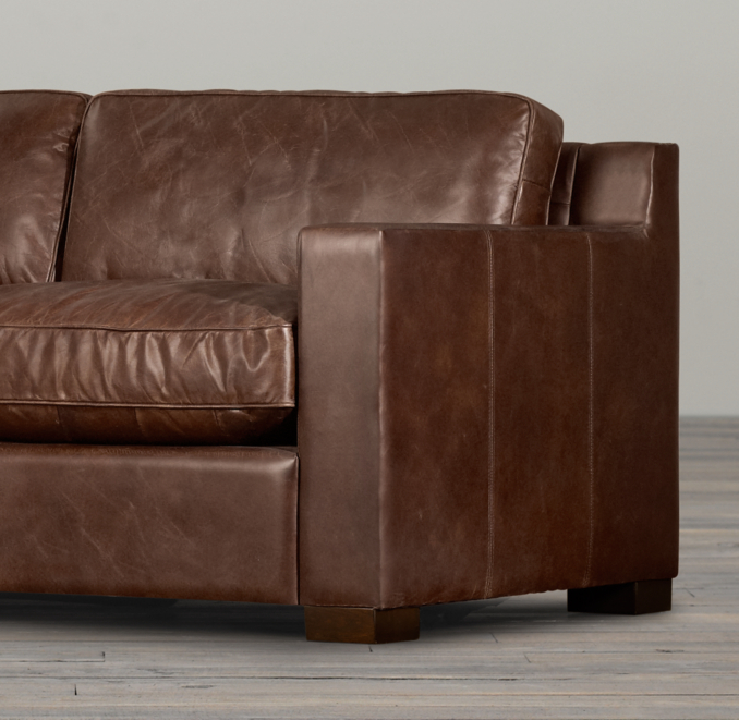 6' Collins Leather Sofa