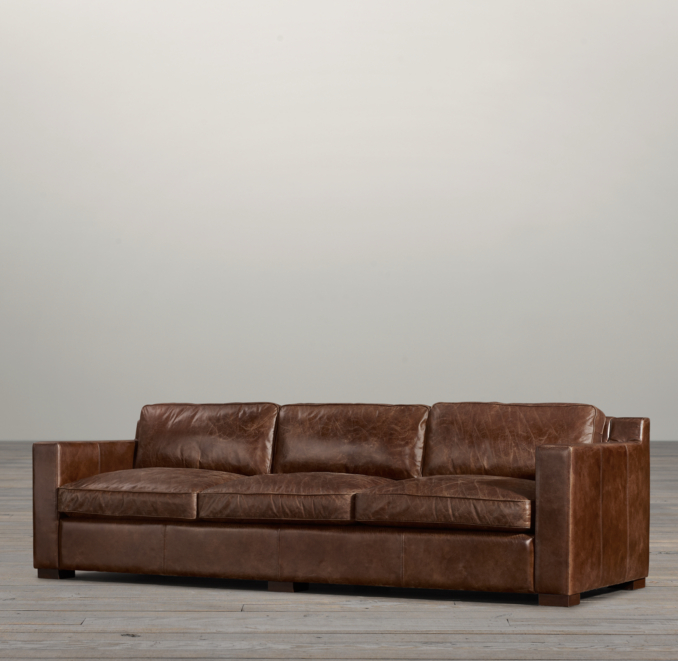 10' Collins Leather Sofa