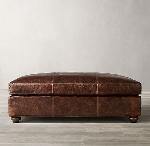 Fabric And Leather Coffee Tables Rh, Oversized Leather Coffee Table Ottoman