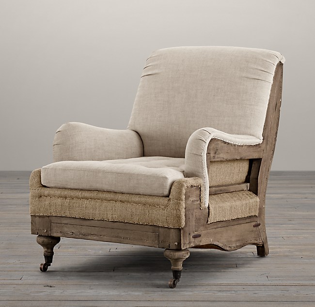 Deconstructed English Roll Armchair, English Arm Chair