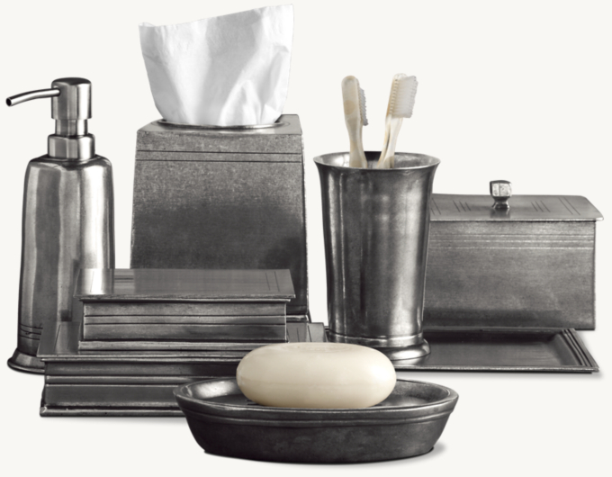 Apothecary Pewter Bath Accessories