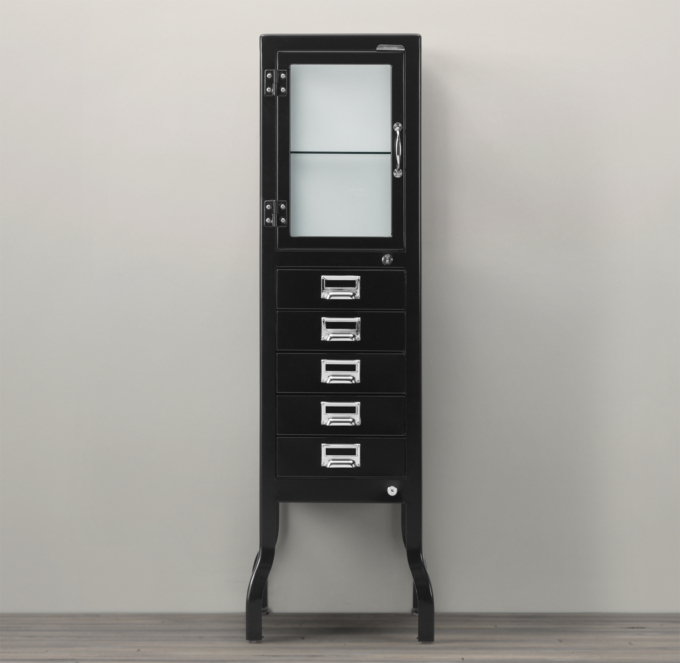 Pharmacy Large Bath Cabinet with Drawers RH