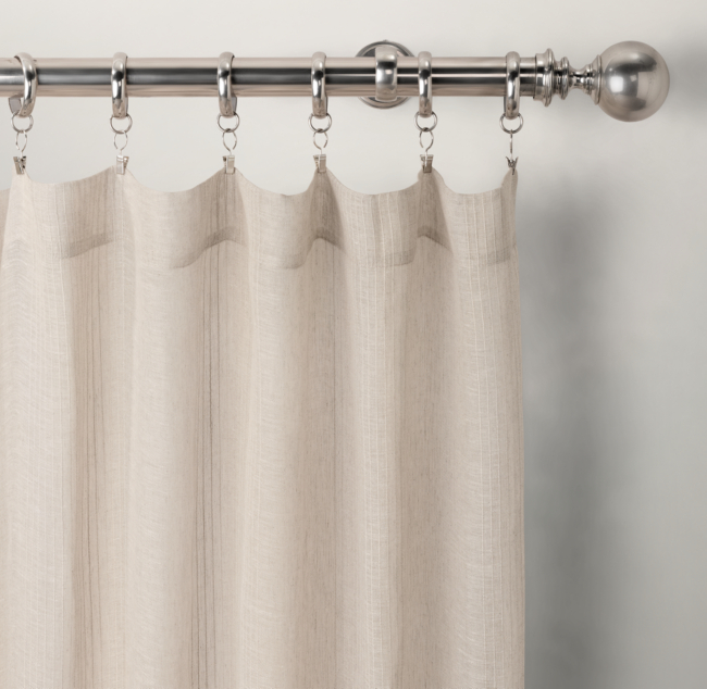 Pinstripe Sheer Belgian Linen Drapery