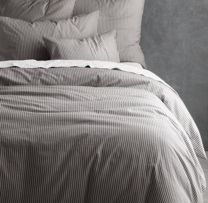 Garment Dyed Ticking Stripe Duvet Cover