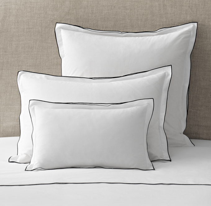 RH | Italian Tipped Satin Stitch Euro Shams