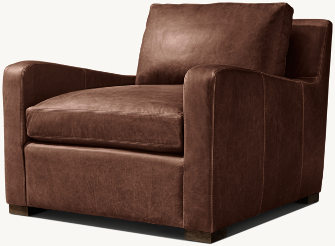 Belgian Slope Arm Leather Chair