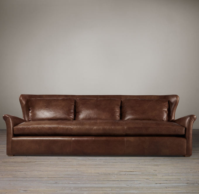 Belgian Wingback Leather Sofa