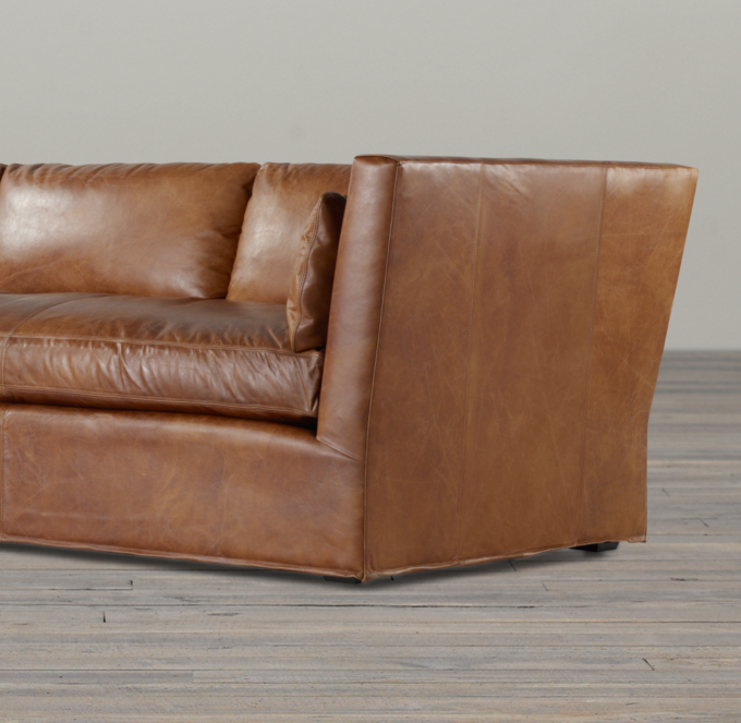 Belgian Shelter Arm Leather Sofa