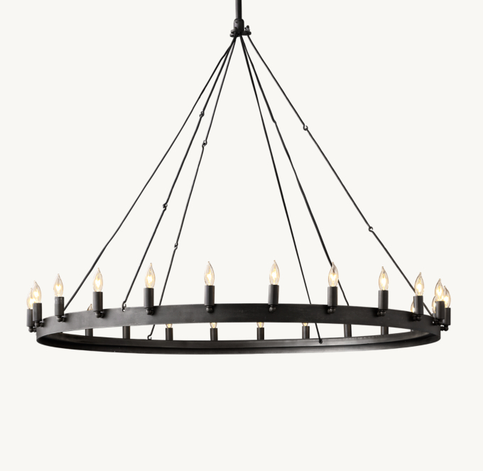 Camino Vintage Candelabra Round Chandelier 50\"