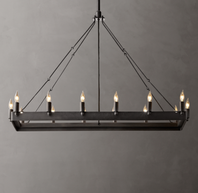 Camino Vintage Candelabra Rectangular Chandelier 41\"