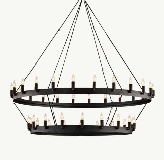 CCL916 Two Tier 16 J-Arm Brass Chandelier