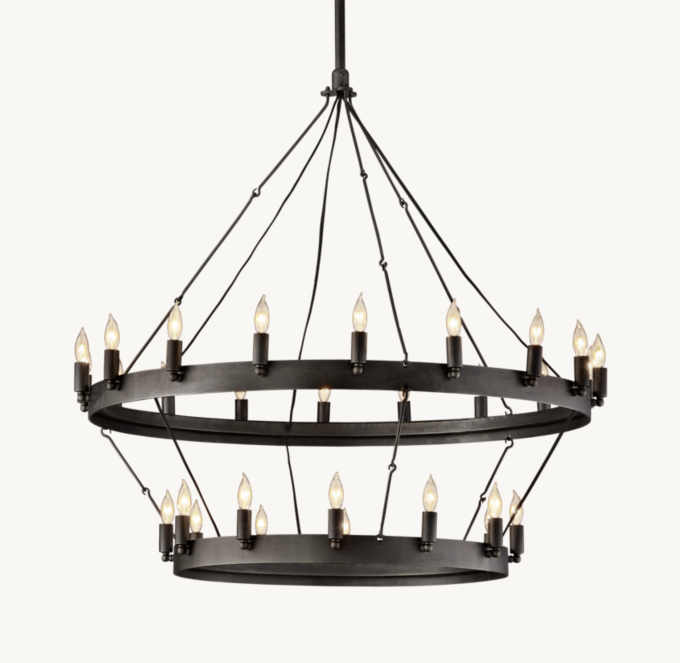 Camino Vintage Candelabra Two-Tier Chandelier 38\"