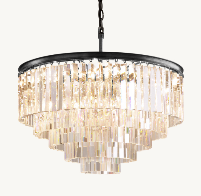 1920s Odeon Round Chandelier 32"