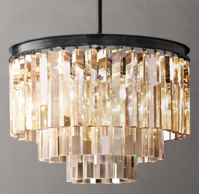 1920s Odeon Round Chandelier 20\"