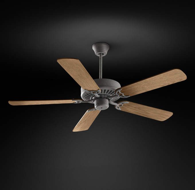 Bistro Ceiling Fan Galvanized Steel