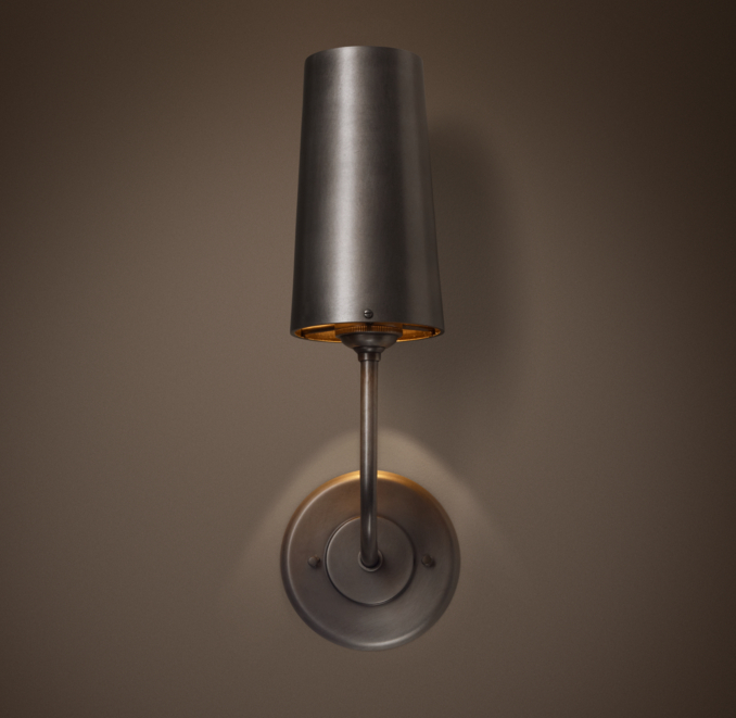 Modern Taper Sconce with Metal Shade